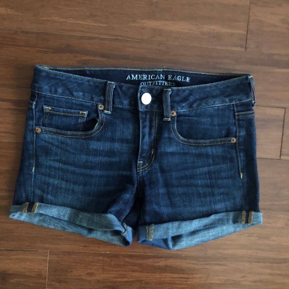 AEO Dark Wash Jean Midi Short